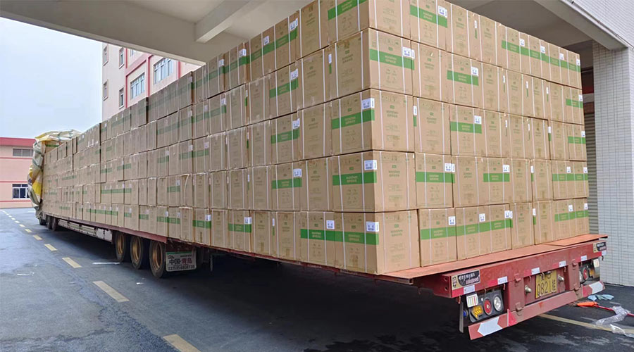 場面壯觀！國內(nèi)某知名品牌客戶2000臺波輪洗衣機(jī)高效裝柜完畢